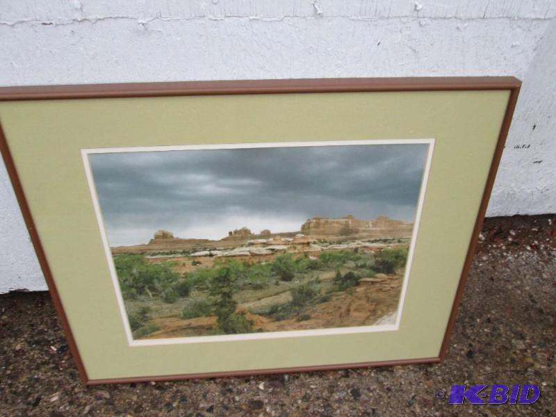 framed artwork - desert scene 20&quotx16&quo...