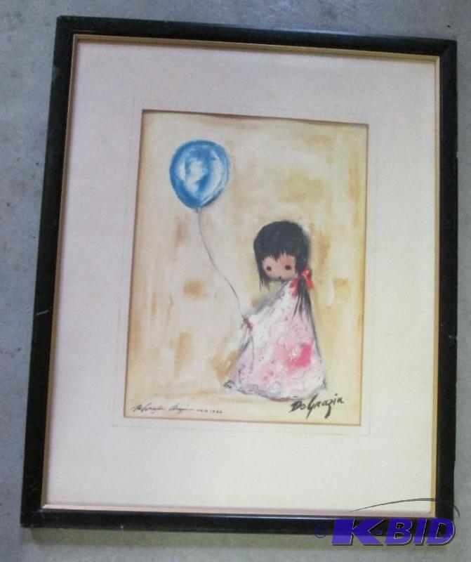 framed DeGracia painting dated USA 1966 16&qu...