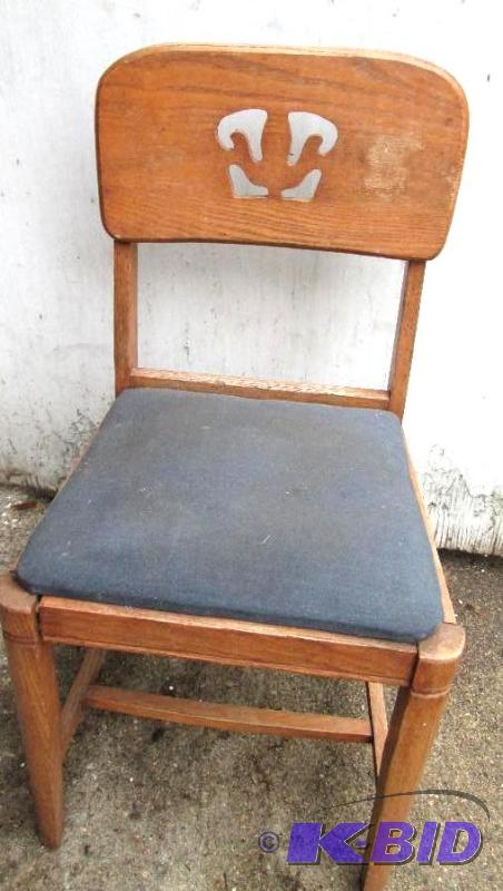 vintage wood chair with padded seat...