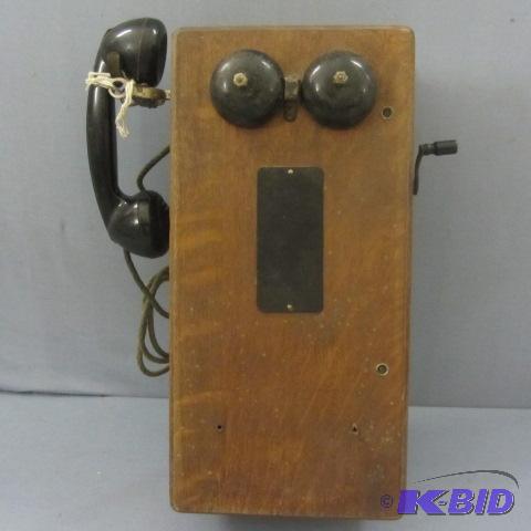 lot 1 image: Oak Wall Phone