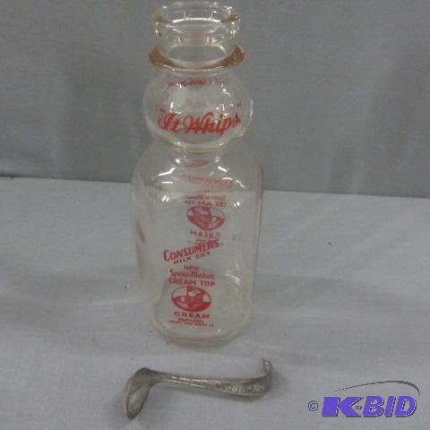 lot 27 image: Cream Top Bottle, Spoon