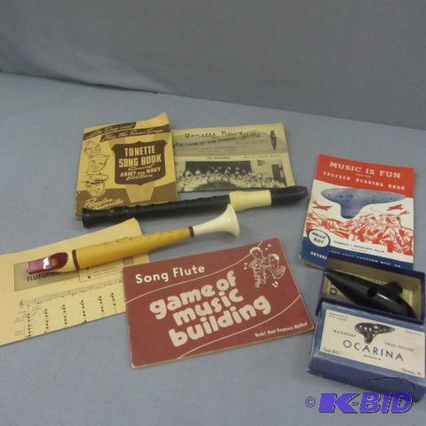 lot 80 image: Ocarina, Recorders