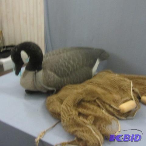lot 96 image: Seining Net, Goose Decoy