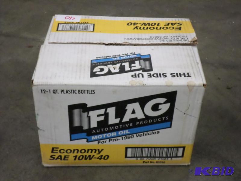 lot 40 image: (1) Case Flag 10W-40 Motor Oil (12 Quarts)...