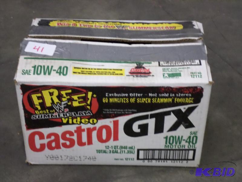 lot 41 image: (1) Case Castrol GTX 10W-40 Motor Oil (12 Qua...