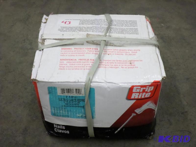 lot 43 image: 50# Box Of Grip Rite 2" Roofing Nails...
