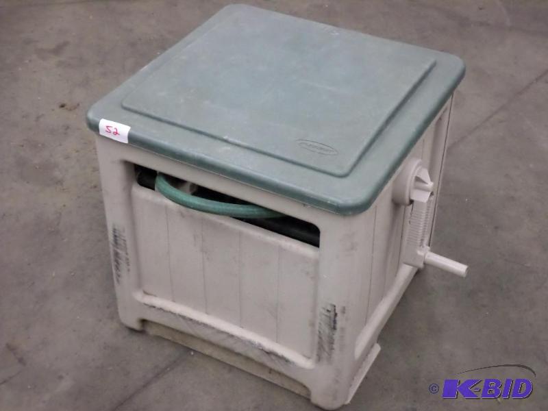 lot 52 image: Suncast Hose Reel Wih Garden Hose...