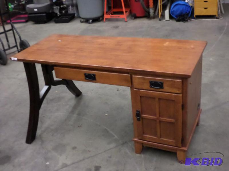 lot 64 image: 24&quotx60" Solid Wood Office Desk...