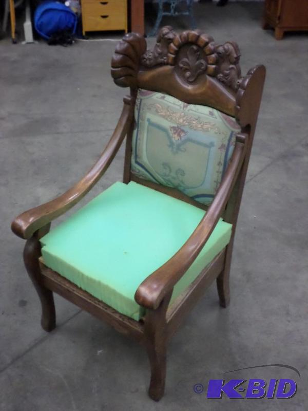 lot 75 image: Antique Wooden Chair...