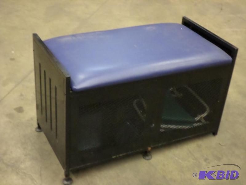 lot 97 image: 36" Steel Framed Cushion-Top Bench With ...
