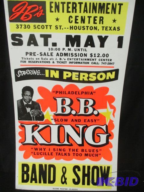 lot 00058 image: BB King Concert Poster Philadelphia Houston Blues Music