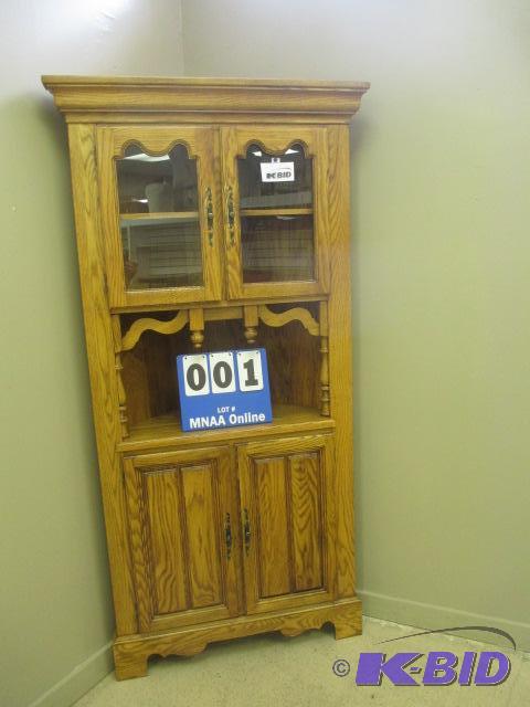 lot 1 image: St. Johns Dutch Colonial Style Corner Cupboard