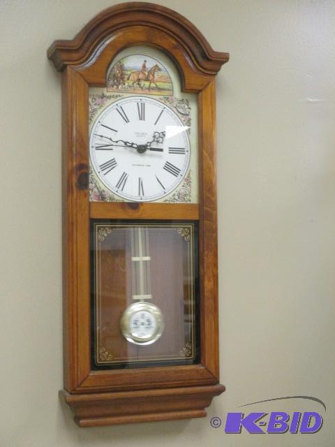 lot 12 image: Decorative Wall Clock with Equestrian Horse Dial