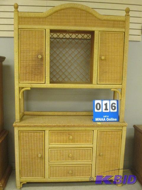 lot 16 image: Henry Link Wicker Cupboard Chest