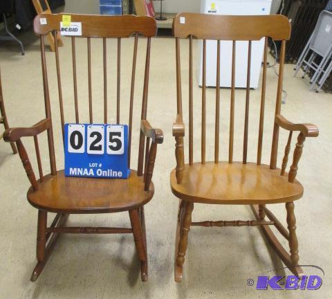lot 25 image: Two Windsor Style Rocking Chairs