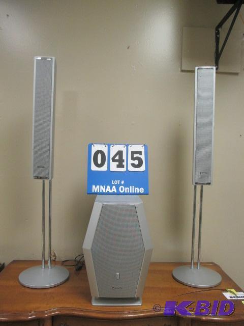 lot 45 image: 3 pc Panasonic Speaker Set Subwoofer SB-WA920