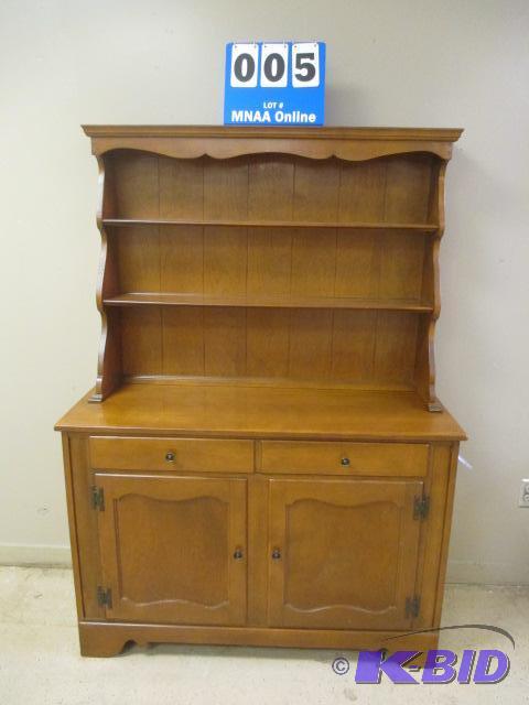 lot 5 image: Queen Anne Style Solid Wood Cupboard