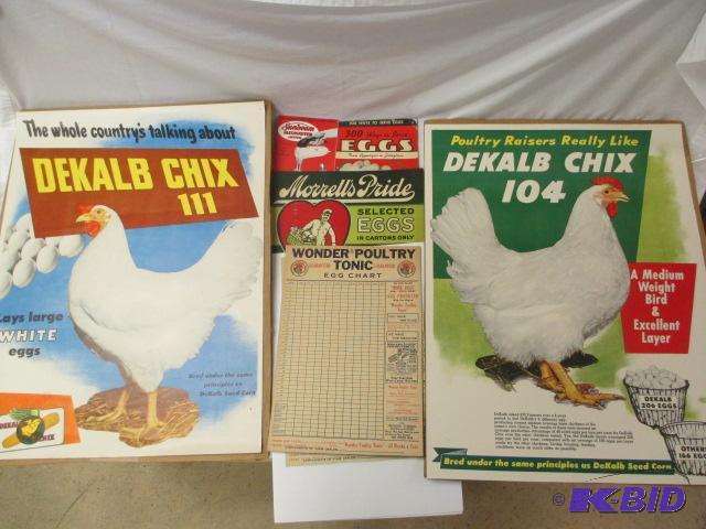 lot 50 image: Lot of Chicken and Egg Themed Ads Advertisements Farm DeKalb
