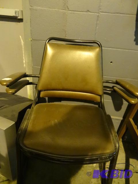 2 metal framed stack chairs...