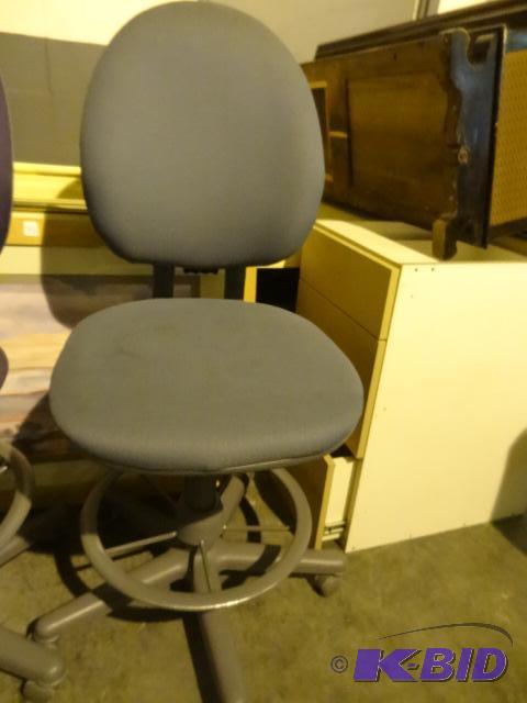 Steel Case adjustable height stool on wheels...