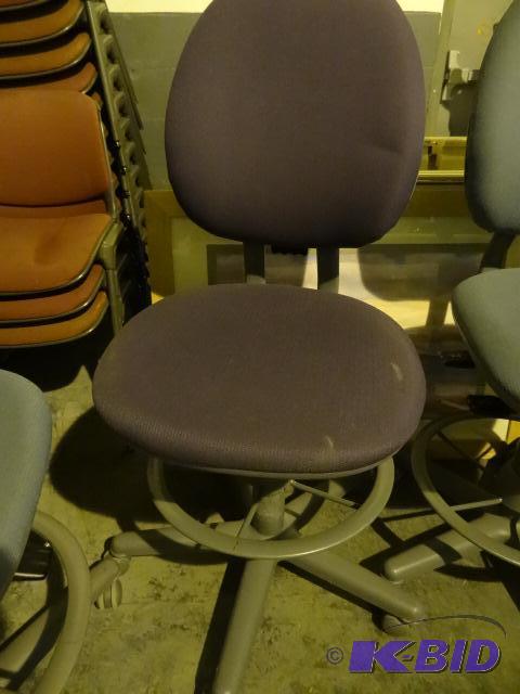 Steel Case adjustable height stool on wheels...