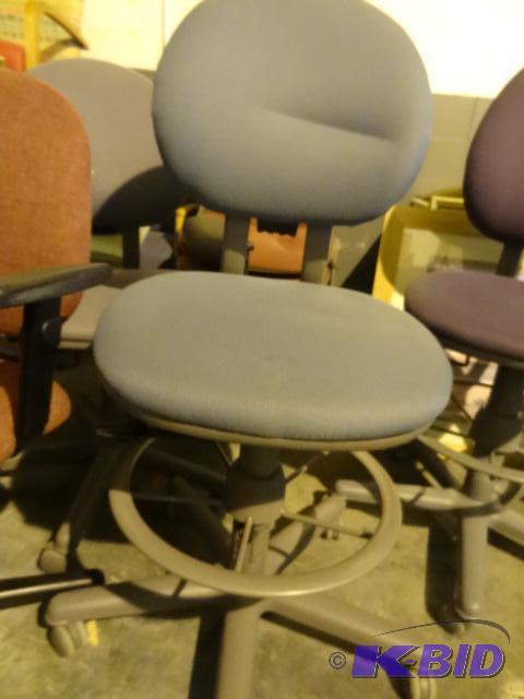 Steel Case adjustable height stool on wheels...