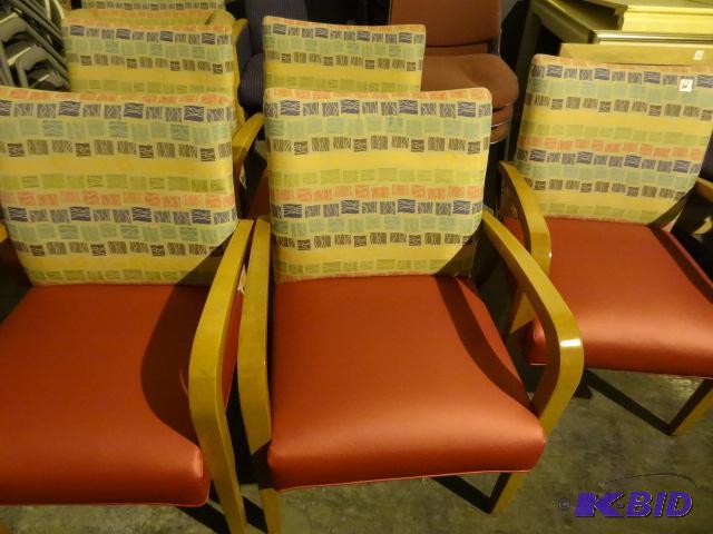 5 wood framed side chairs...