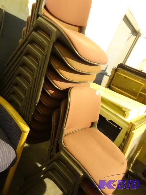 14 metal framed stack chairs...