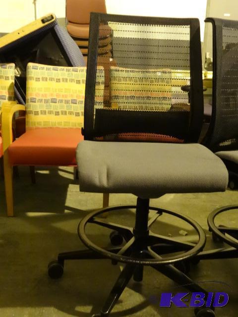 Steel Case adjustable height stool on wheels...
