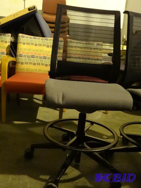 Steel Case adjustable height stool on wheels...