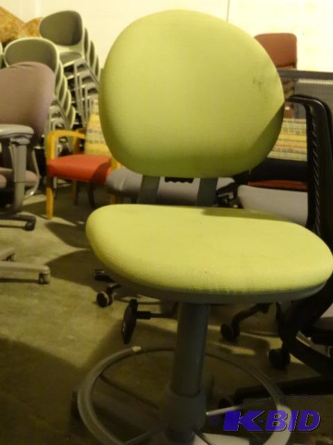 Steel Case adjustable height stool on wheels...