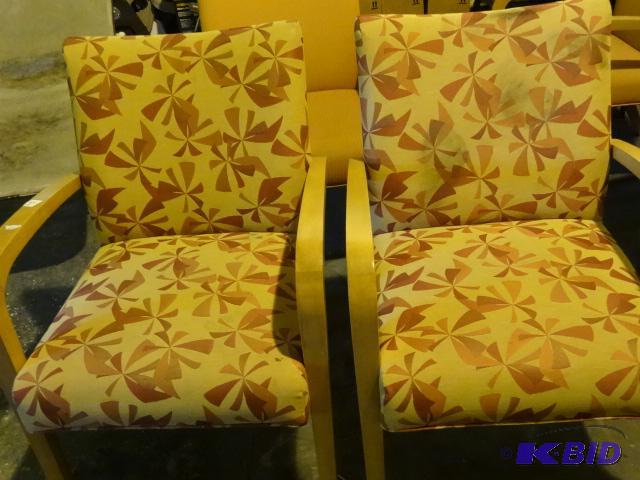 4 matching wood framed side chairs...