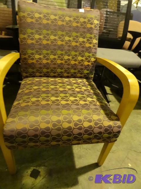 3 matching wood framed side chairs...