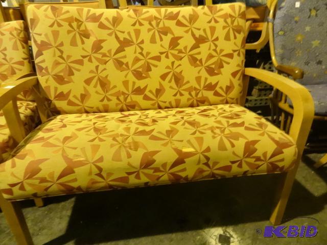 2 person waiting room chair. Wood framed...