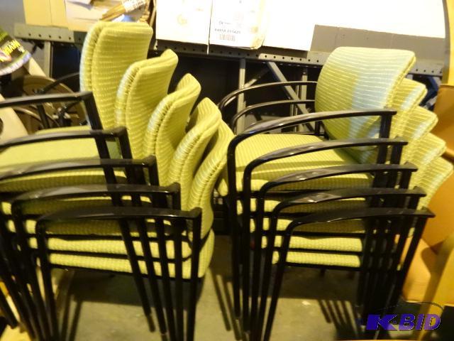10 metal framed stack chairs...