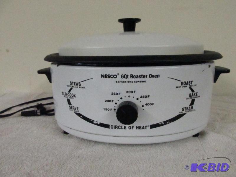 Nesco Six Quart Roaster Oven.