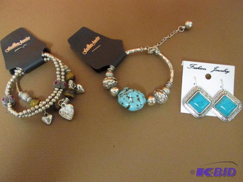 2 Bracelets and a pair of  Coordinating Earrings