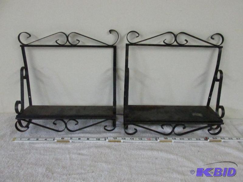 Two Metal Wall Hanging Shelves.