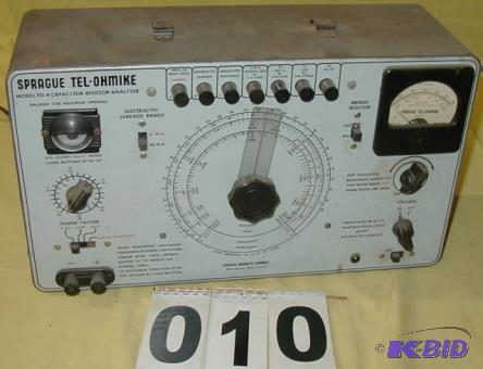lot 10 image: Vintage Sprague Tel-Ohmike Model TO-4 Capacit...