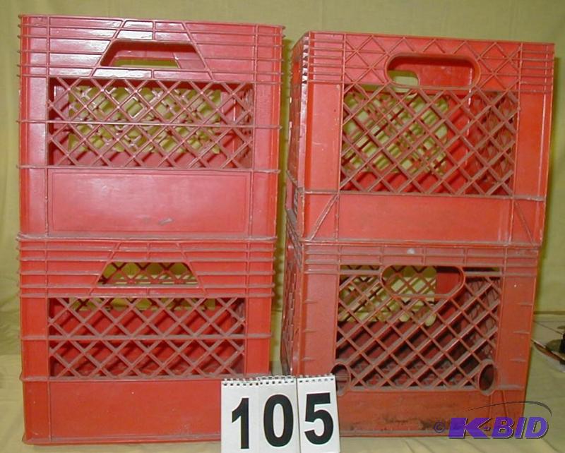lot 105 image: Four Plastic Milk Jug Crates Nothing broken, ...