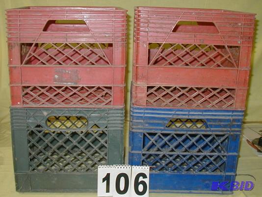 lot 106 image: Four Plastic Milk Jug Crates Nothing broken, ...