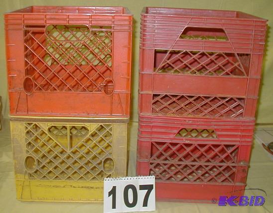 lot 107 image: Four Plastic Milk Jug Crates Nothing broken, ...