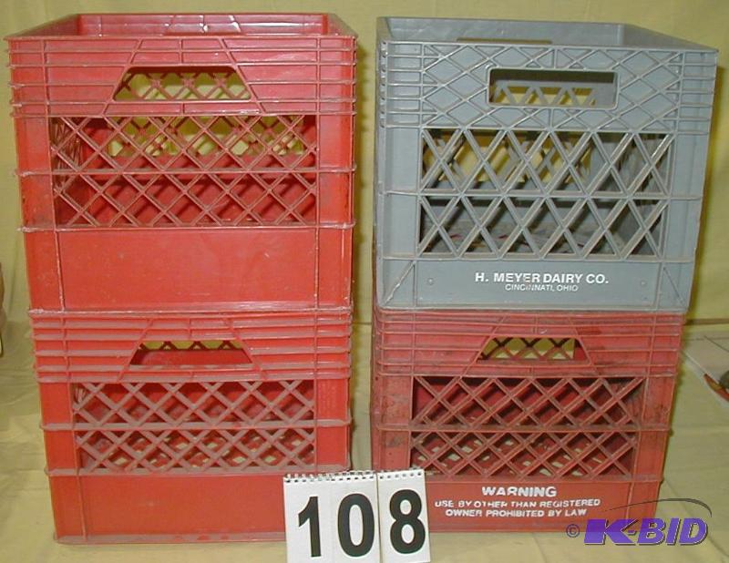 lot 108 image: Four Plastic Milk Jug Crates Nothing broken, ...