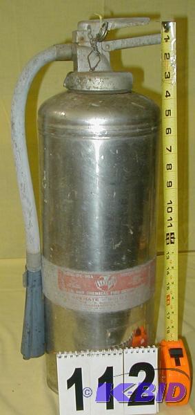 lot 112 image: Large Stainless Steel Fire Extinguisher This ...