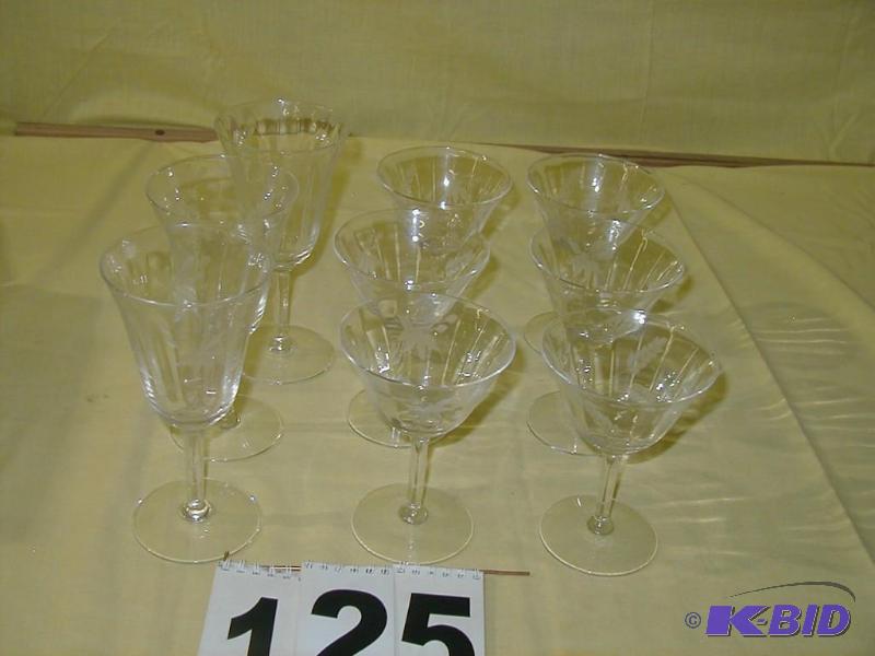 lot 125 image: Three Crystal Wine and Six Crystal Champagne ...