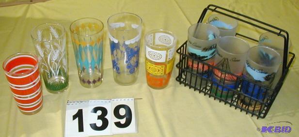 lot 139 image: Ten Vintage Glass Tumblers There are five fro...