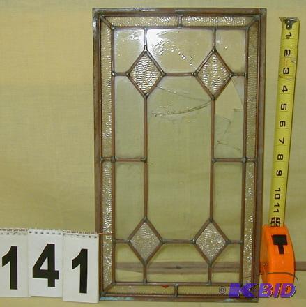 lot 141 image: Small Vintage Leaded Glass Panel The metal is...