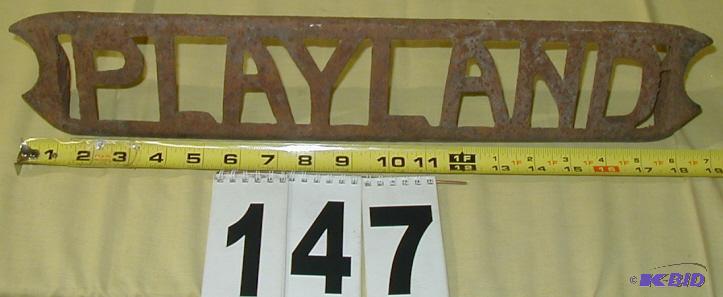 lot 147 image: Vintage Cast Iron Playground Slide Ladder Ste...