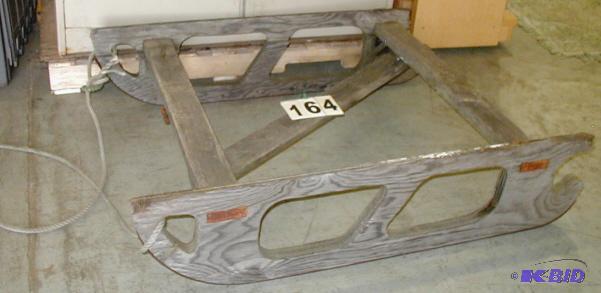 lot 164 image: Homemade Wood Sled with Metal Runners This is...