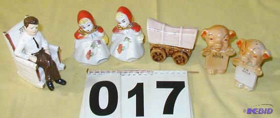 lot 17 image: Four Vintage Salt and Pepper Sets JFK sitting...